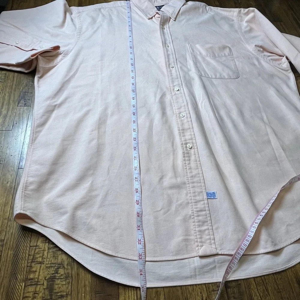 Ralph Lauren Button Down Shirt Men  XXL peach Orange Cotton Long Sleeve